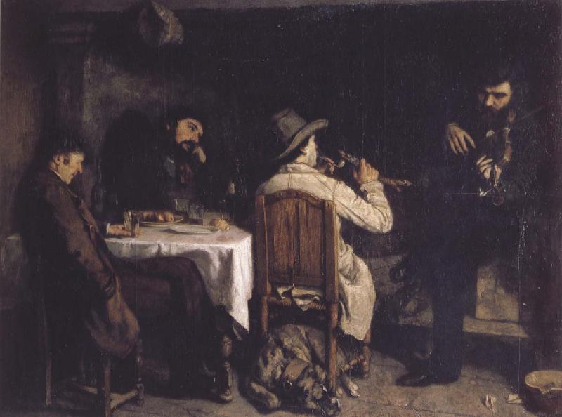 Gustave Courbet After Dinner at Ornans oil painting image